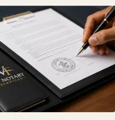 Notary signing documents